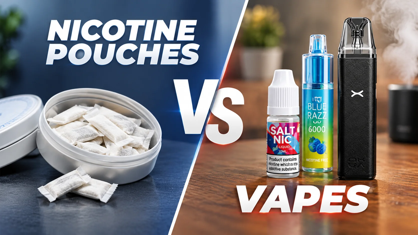 Nicotine pouches tin from Velo and UBBS compared side by side