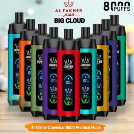 AlFakher 8000 Puffs Crown Bar Pro – Rechargeable Disposable Vape Dubai