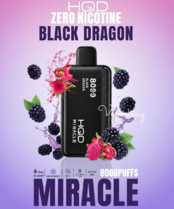 Black Dragon HQD Miracle 8000 Puffs Zero Nicotine Disposable