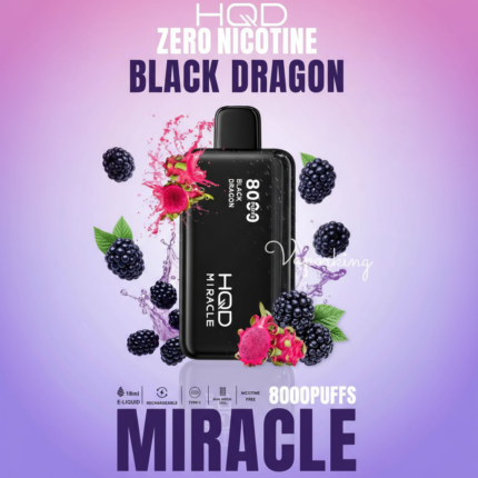 Black Dragon HQD Miracle 8000 Puffs Zero Nicotine Disposable