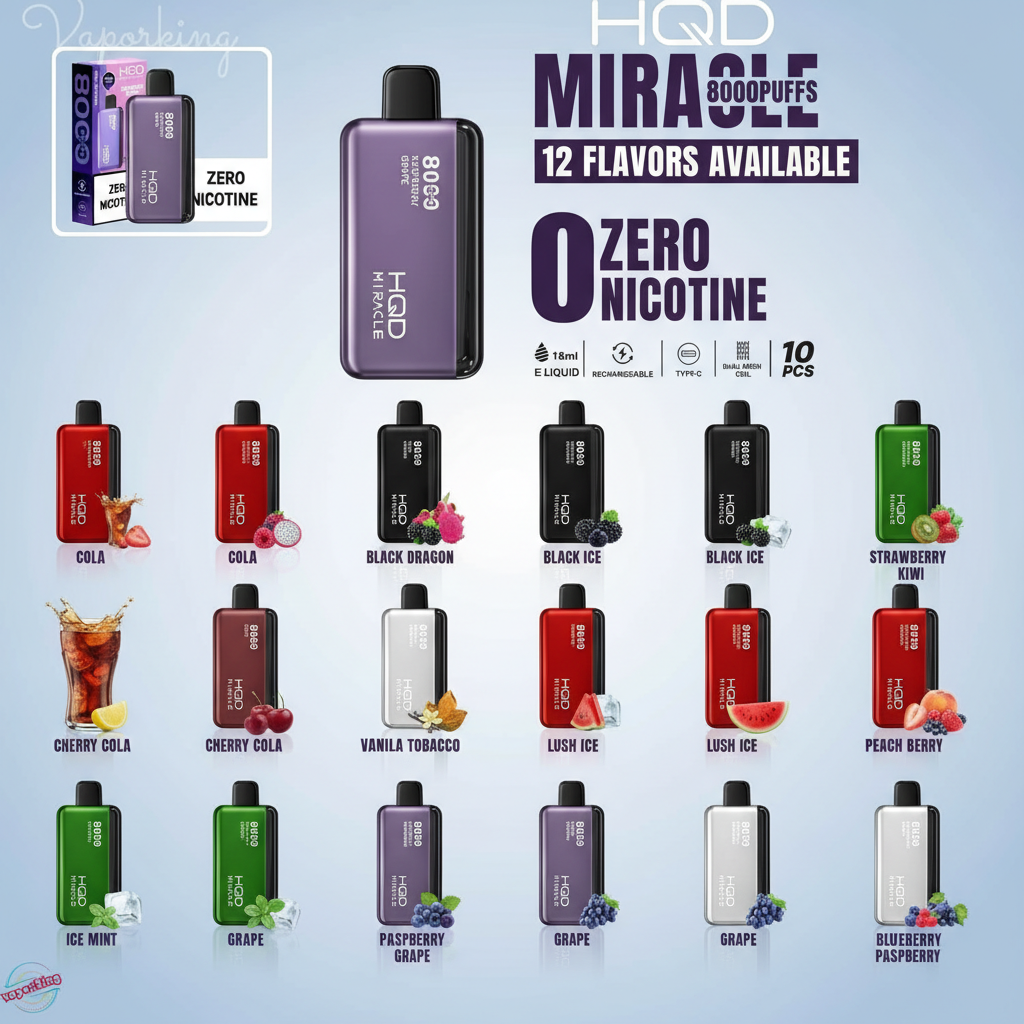 HQD Miracle 8000 Puffs Zero Nicotine