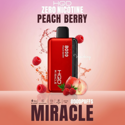 Peach Berry HQD Miracle 8000 Puffs Zero Nicotine Disposable