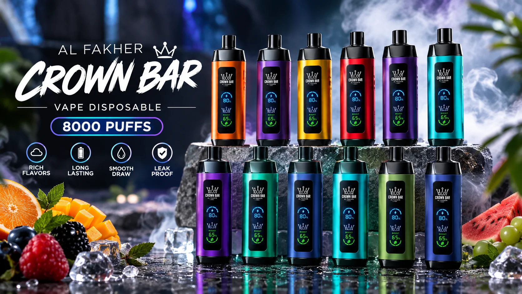 Al Fakher disposable vape lineup from 12K to 60K puffs
