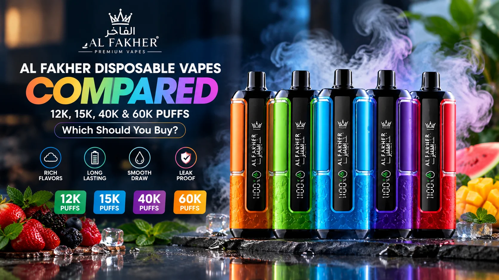 Al Fakher 60K disposable vape, the largest device in the lineup
