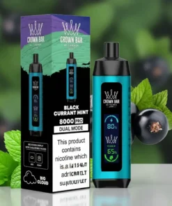 Crown Bar Al Fakher 8000 Puffs – Blackcurrant Mint Disposable Vape