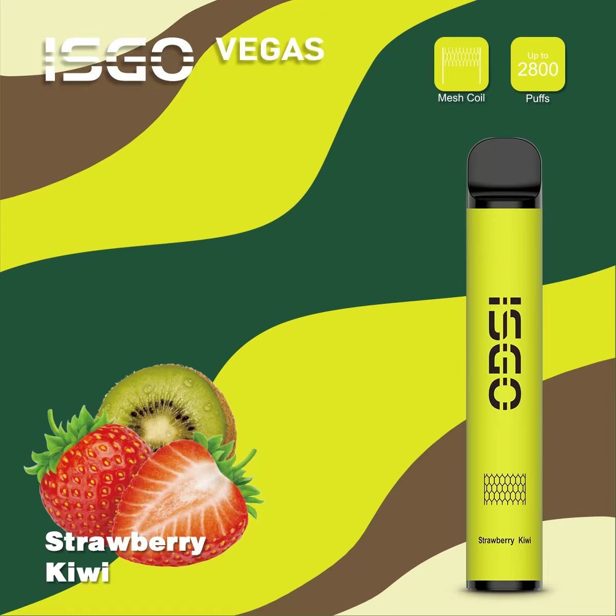 ISGO Vegas Strawberry Kiwi Disposable Vape 2800 Puffs