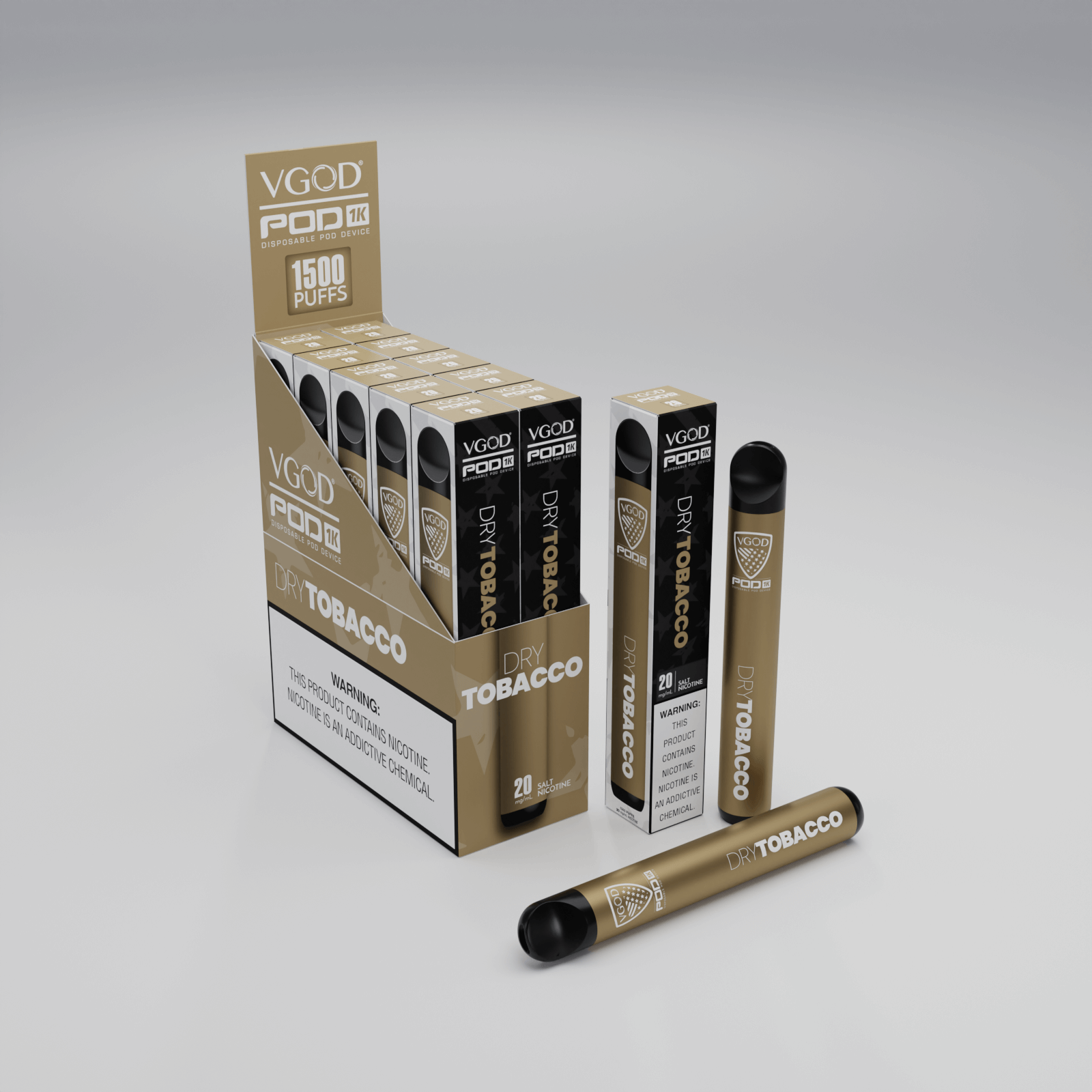 VGOD Pod - Dry Tobacco Disposable Device 20mg 1500 Puffs