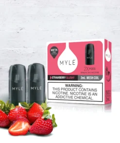 Myle V5 Strawberry Slushy Meta Pods pack of two (2) disposable magnetic