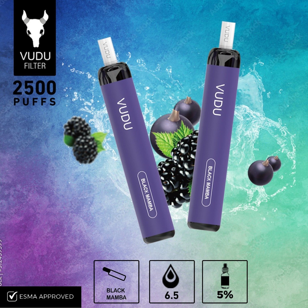 VUDU Filter - Black Mamba Disposable Pod Device (2500 Puffs)
