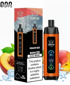 Crown Bar Al Fakher 8000 Puffs – Peach Ice Disposable Vape